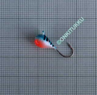 Tungsten mormyshka 6mm #6 link blue, orange, no. 22