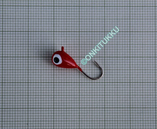 Tungsten mormyshka 6mm #6 link dark red, no. 18