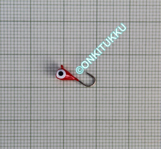 Volfram mormyshka 3 mm #16 länk mörkröd, nr 17