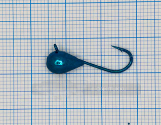 Volfram mormyshka 7 mm #4 länk blå krom, nr 16