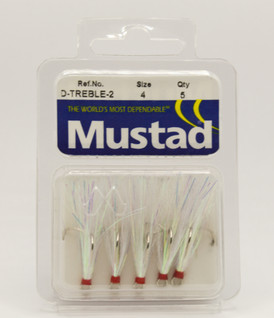 Mustad Kolmihaarakoukku bucktail  #4 5kpl