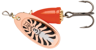 Blue Fox Vibrax Fluorescent 6g Copper Fire Red