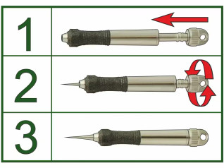 Sissetõmmatav terasest nõel