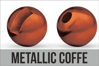 Grooved tungsten balls, 4 mm, Metallic Coffee, 10 pcs