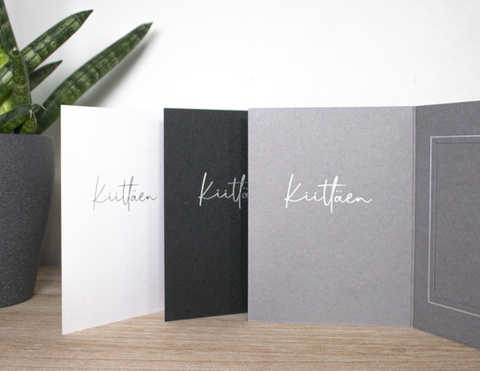 Foliopainettu kiitoskortti 