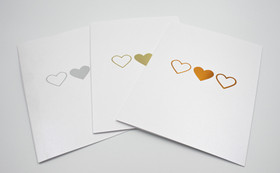 13 x 18 Kolme sydäntä - kiitoskortti 
