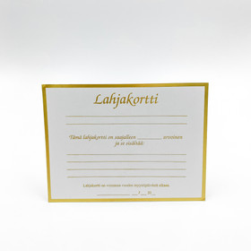 Lahjakorttipohja valkoinen helmiäinen 5 kpl 