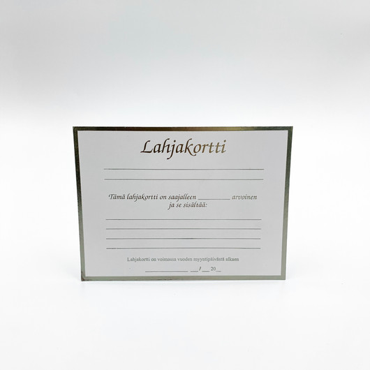 Lahjakorttipohja valkoinen helmiäinen 50 kpl 