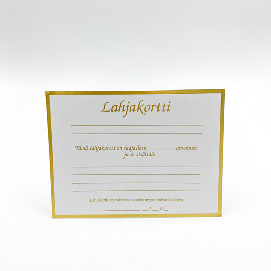 Lahjakorttipohja valkoinen helmiäinen 50 kpl 