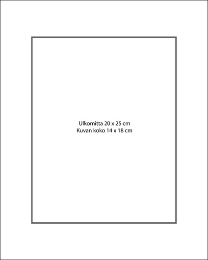 Paspatuuri 20 x 25 cm ulkomitalla