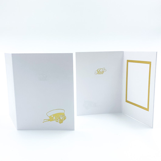 9 x 12 kultainen ylioppilaslakki ja ruusut - kiitoskortti 