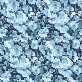 Siniset kukat, digiprint-trikoo