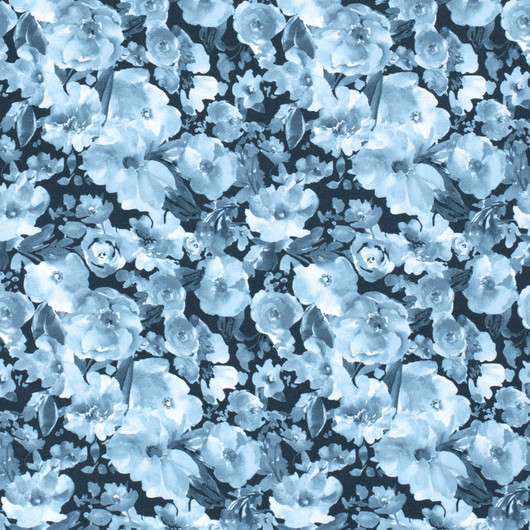 Siniset kukat, digiprint-trikoo