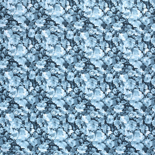 Siniset kukat, digiprint-trikoo