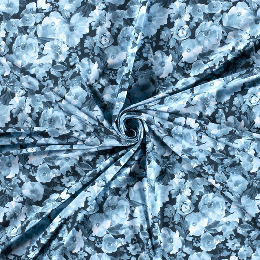 Siniset kukat, digiprint-trikoo