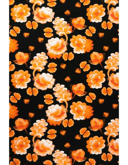 Ruusu-luomutrikoo Musta/Oranssi