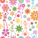 Tassivat luurangot kukkakedolla trikoo