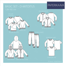 Basic set – D-mitoitus 128-182 cm Paperikaava