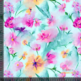 Vesiväri maalatut kukat trikoo