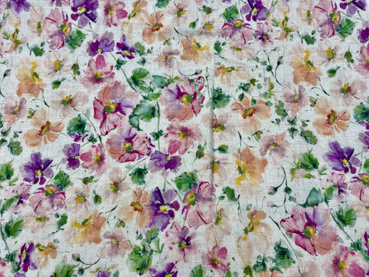 Viskoosi/pellava: Kukat