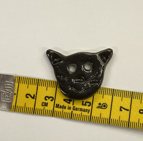 Keraaminen Nappi: Kissa tummanruskea