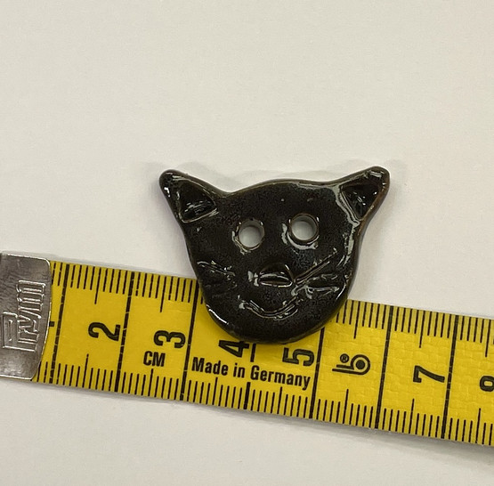 Keraaminen Nappi: Kissa tummanruskea