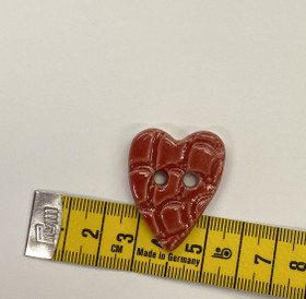 Keraaminen Nappi: Sydän Punainen