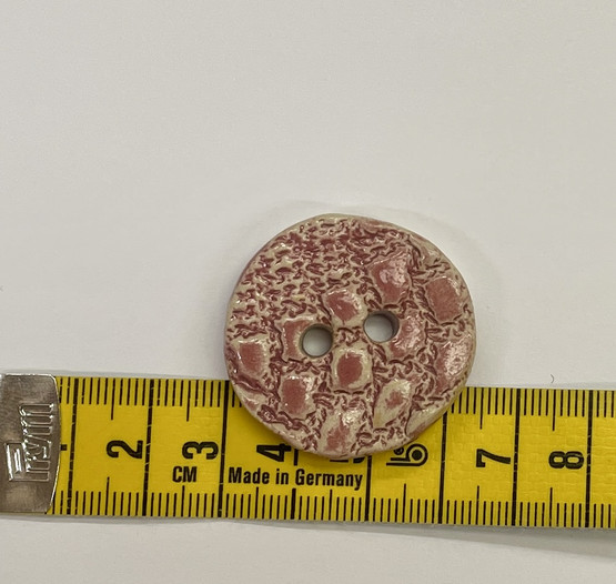 Keraaminen Nappi, Pyöreä. Vaaleanpunainen