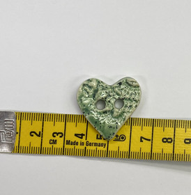 Keraaminen Nappi: Sydän Vihreä