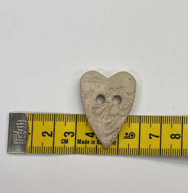 Keraaminen Nappi: Sydän hento vaaleanpunainen