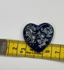 Keraaminen nappi: Sydän sininen