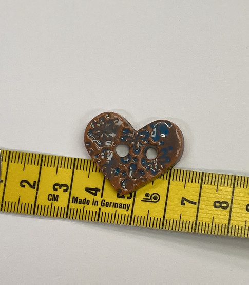 Keraaminen nappi: Sydän Sinipunainen