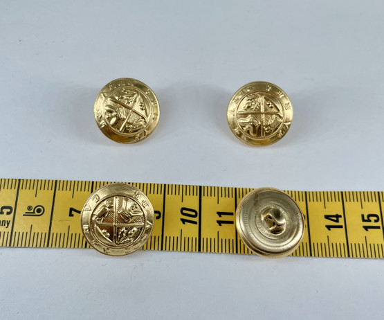 Kultainen metallikantanappi 19mm