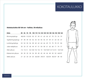 Satumaa 80-164 cm Paperikaava