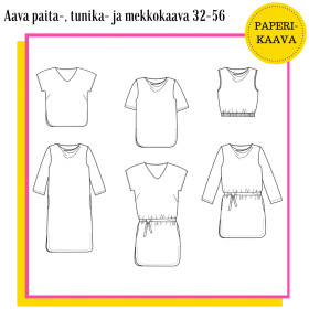 Aava paita-, tunika- ja mekko paperikaava