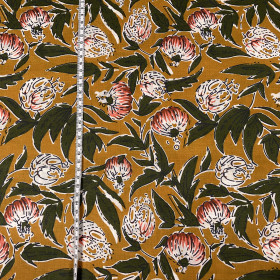 Puuvillakangas Punertavat kukkaset