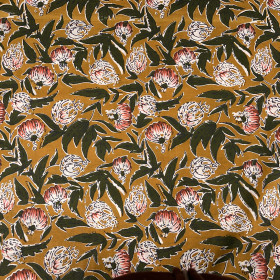 Puuvillakangas Punertavat kukkaset