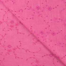 Viskoosi/Pellava Broderatut köynökset Pinkki
