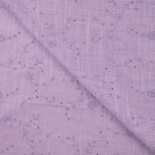Viskoosi/Pellava: Brodeerattu köynös Lila