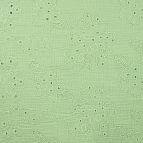 Puuvilla: Brodeeratut kukat Mintun vihreä