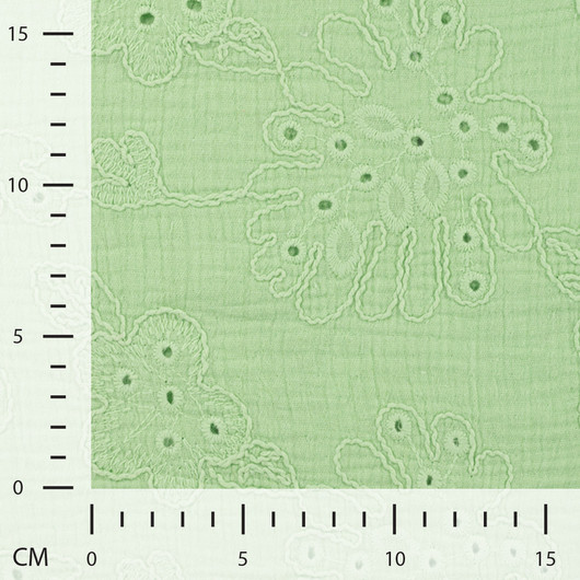 Puuvilla: Brodeeratut kukat Mintun vihreä