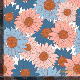 Trikoo: Siniset ja oransit kukat