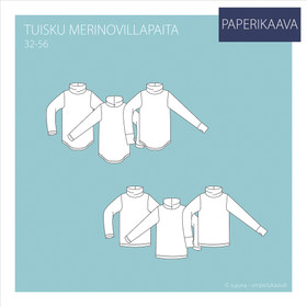 Tuisku naisten merinovillapaita 32-56 Paperikaava