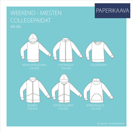 Weekend – miesten collegepaidat 44-66 Paperikaava