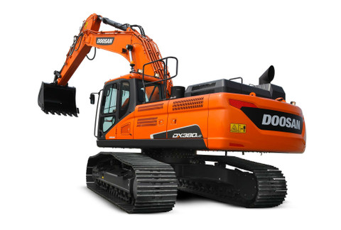 Doosan maalit kaivinkoneisiin. Oranssi ja harmaa